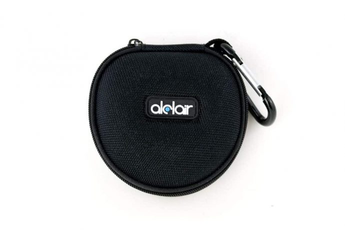 Clamshell zipper case for Alclair universal in-ear monitors and custom in-ear monitors.