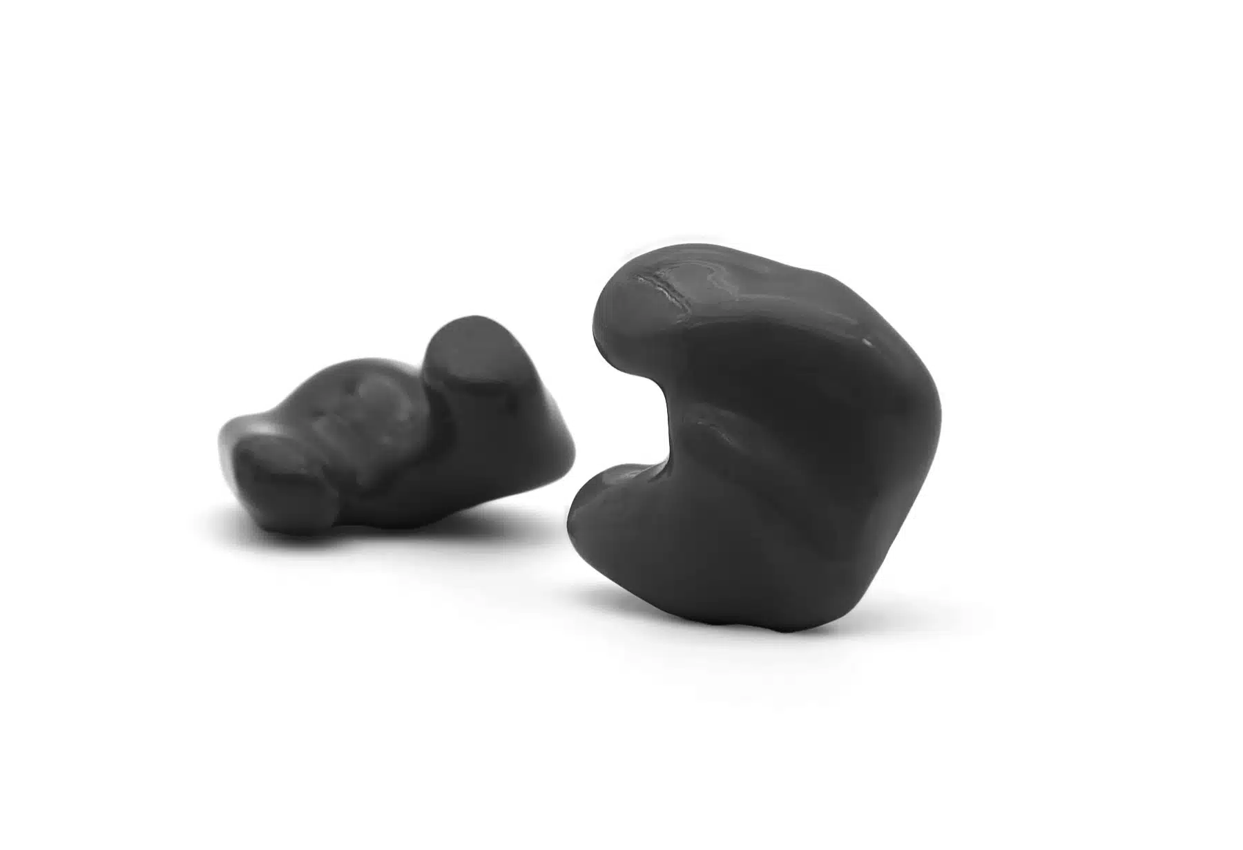 Sports shooting, industrial, concert, and motorcycle hearing protection earplugs in Black.