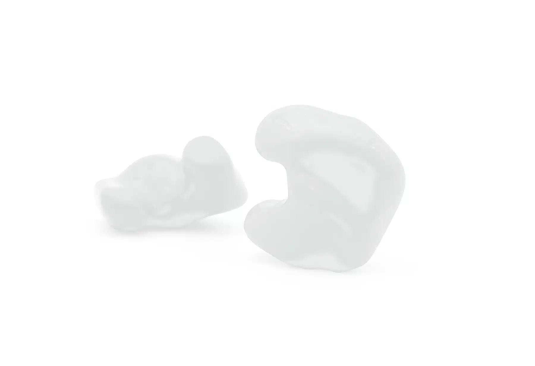 Sports shooting, industrial, concert, and motorcycle hearing protection earplugs in Clear.