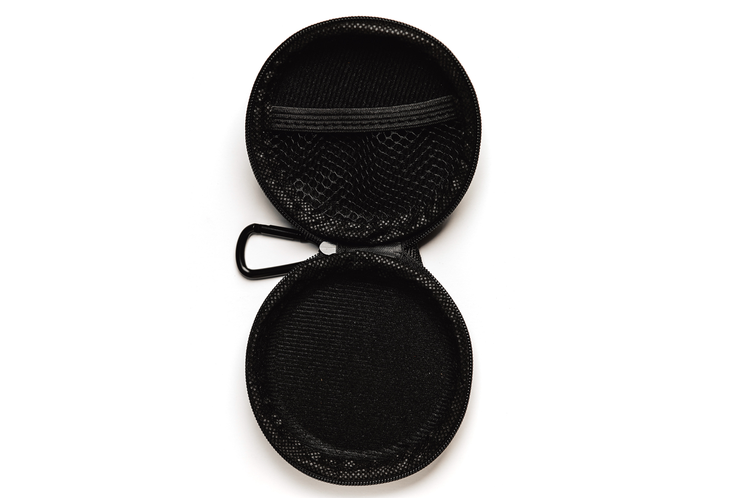 Clamshell zipper case for Alclair universal in-ear monitors and custom in-ear monitors.