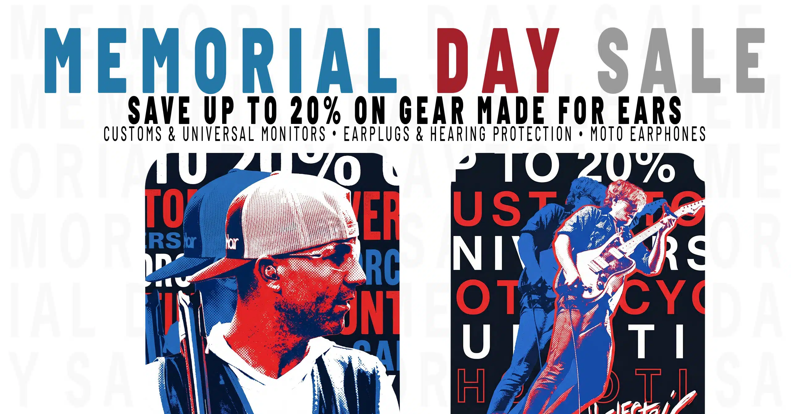 Alclair Audio Memorial Day Sale in Custom and universal in-ear monitors, earplugs, hearing protection, earphones - Desktop Image