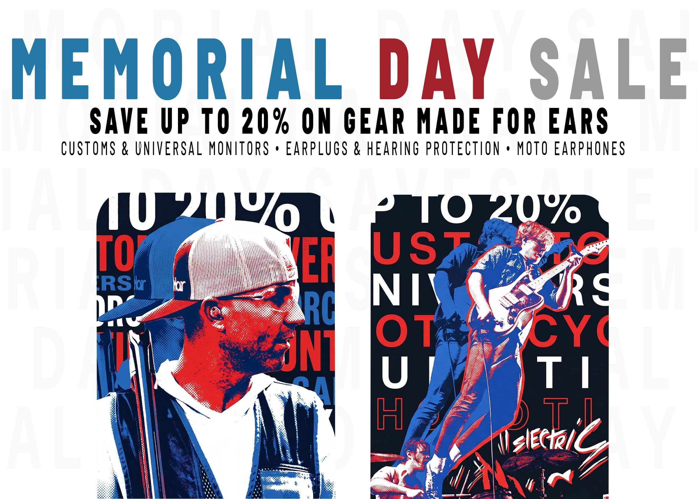 Alclair Audio Memorial Day Sale in Custom and universal in-ear monitors, earplugs, hearing protection, earphones - Mobile Image